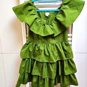 A NEW DAY Green Ruffled MINI Dress